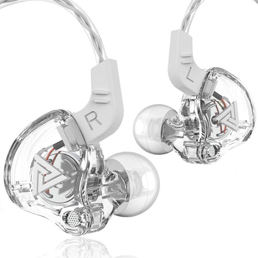 QKZ AK6 3.5mm In-Ear Wired Subwoofer Sports Earphone, Cable Length: About 1.2m(Transparent White) by QKZ