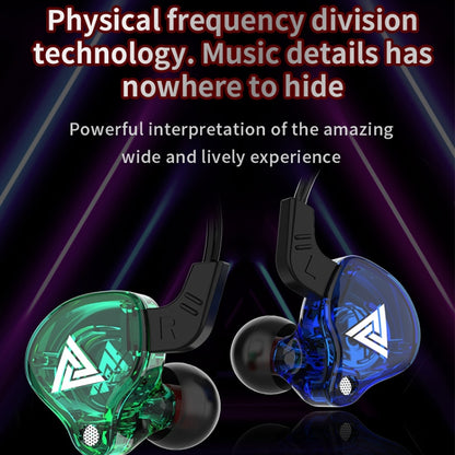 QKZ AK6 3.5mm In-Ear Wired Subwoofer Sports Earphone, Cable Length: About 1.2m(Blue and Red) by QKZ