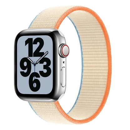 Single Lap Nylon Watch Band, Size: XS 128mm For Apple Watch Series 9&8&7 41mm / SE 3&SE 2&6&SE&5&4 40mm / 3&2&1 38mm(Milky White) by bashfashion