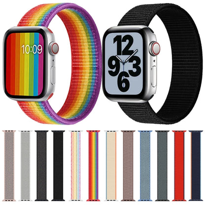 Single Lap Nylon Watch Band, Size: XS 128mm For Apple Watch Series 9&8&7 41mm / SE 3&SE 2&6&SE&5&4 40mm / 3&2&1 38mm(Milky White) by bashfashion