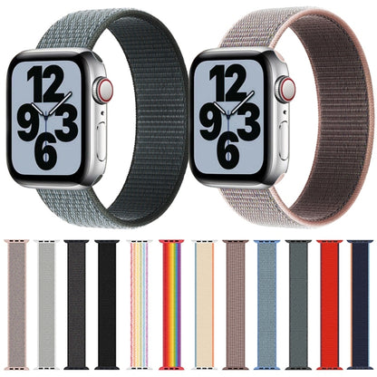 Single Lap Nylon Watch Band, Size: M 145mm For Apple Watch Series 9&8&7 41mm / SE 3&SE 2&6&SE&5&4 40mm / 3&2&1 38mm(Seven Colors) by bashfashion