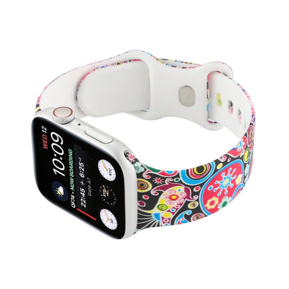 8-buckle Printed Strap Watch Band For Apple Watch Ultra 49mm&Watch Ultra 2 49mm / Series 9&8&7 45mm / SE 3&SE 2&6&SE&5&4 44mm / 3&2&1 42mm(Folk-custom) by bashfashion