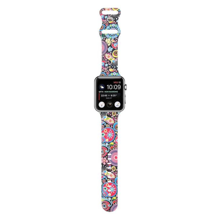8-buckle Printed Strap Watch Band For Apple Watch Ultra 49mm&Watch Ultra 2 49mm / Series 9&8&7 45mm / SE 3&SE 2&6&SE&5&4 44mm / 3&2&1 42mm(Folk-custom) by bashfashion