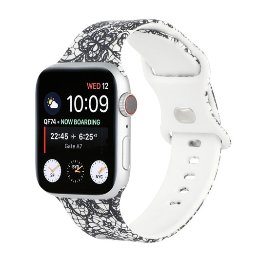 8-buckle Printed Strap Watch Band For Apple Watch Ultra 49mm&Watch Ultra 2 49mm / Series 9&8&7 45mm / SE 3&SE 2&6&SE&5&4 44mm / 3&2&1 42mm(Lace) by bashfashion