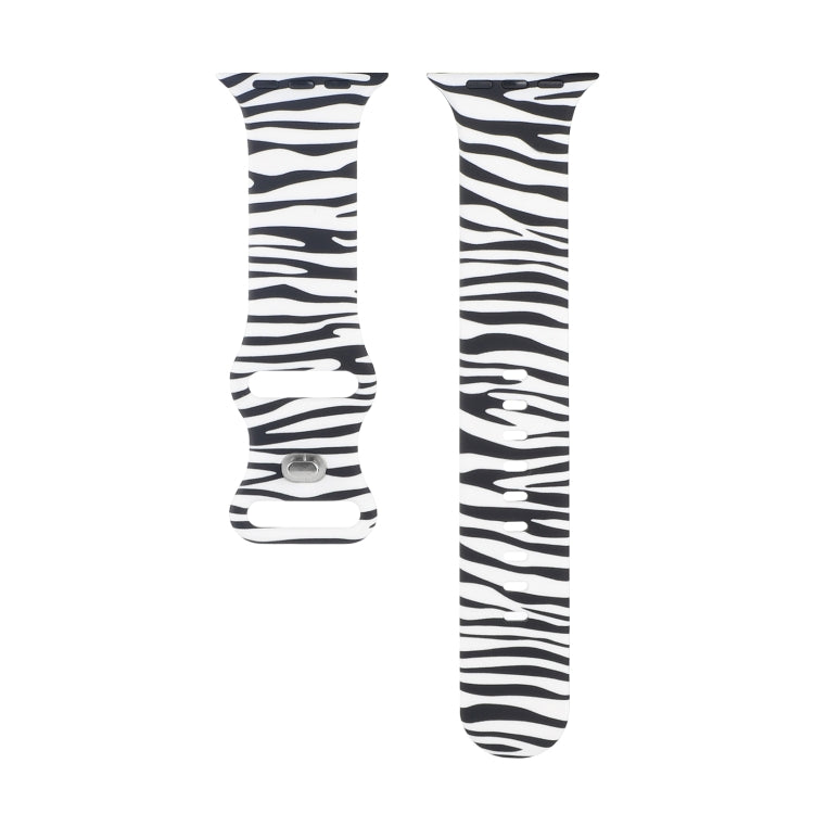 8-buckle Printed Strap Watch Band For Apple Watch Ultra 49mm&Watch Ultra 2 49mm / Series 9&8&7 45mm / SE 3&SE 2&6&SE&5&4 44mm / 3&2&1 42mm(Zebra Pattern) by bashfashion