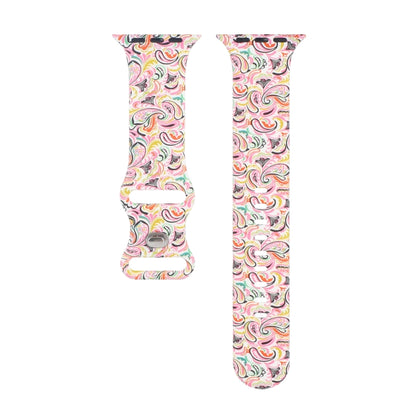 8-buckle Printed Strap Watch Band For Apple Watch Ultra 49mm&Watch Ultra 2 49mm / Series 9&8&7 45mm / SE 3&SE 2&6&SE&5&4 44mm / 3&2&1 42mm(Pink) by bashfashion