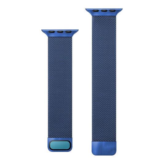 Double Section Milanese Magnetic Elasticity Strap Watch Band For Apple Watch Ultra 49mm&Watch Ultra 2 49mm / Series 9&8&7 45mm / SE 3&SE 2&6&SE&5&4 44mm / 3&2&1 42mm(Blue) by bashfashion