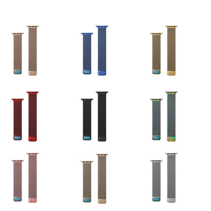 Double Section Milanese Magnetic Elasticity Strap Watch Band For Apple Watch Series 9&8&7 41mm / SE 3&SE 2&6&SE&5&4 40mm / 3&2&1 38mm(Rose Gold) by bashfashion