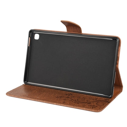 For Samsung Galaxy Tab A7 Lite / T220 Butterfly Flower Embossing Pattern Horizontal Flip Leather Case with Holder & Card Slots & Wallet(Brown) by bashfashion