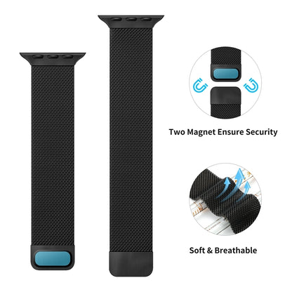 Adjustable Dual Section Milan Watch Band For Apple Watch Ultra 49mm&Watch Ultra 2 49mm / Series 9&8&7 45mm / SE 3&SE 2&6&SE&5&4 44mm / 3&2&1 42mm(Gold) by bashfashion