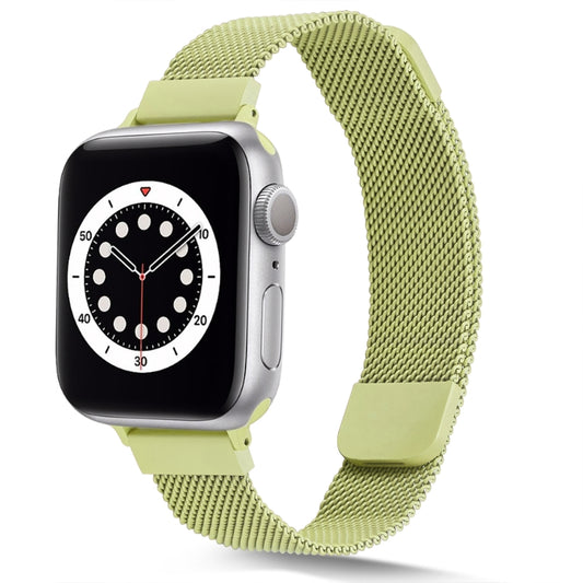 Small Waist Dual Section Milan Watch Band For Apple Watch Ultra 49mm&Watch Ultra 2 49mm / Series 9&8&7 45mm / SE 3&SE 2&6&SE&5&4 44mm / 3&2&1 42mm(Yellow) by bashfashion