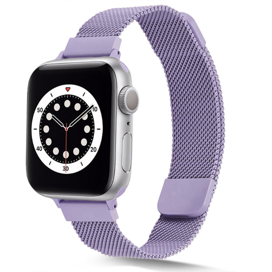 Small Waist Dual Section Milan Watch Band For Apple Watch Ultra 49mm&Watch Ultra 2 49mm / Series 9&8&7 45mm / SE 3&SE 2&6&SE&5&4 44mm / 3&2&1 42mm(Light Purple) by bashfashion