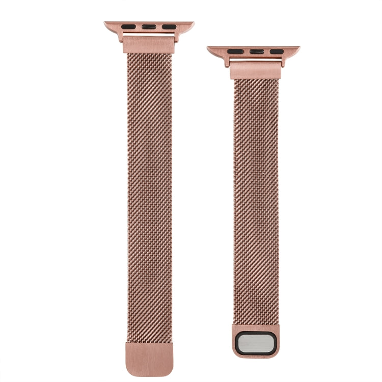 Small Waist Dual Section Milan Watch Band For Apple Watch Series 9&8&7 41mm / SE 3&SE 2&6&SE&5&4 40mm / 3&2&1 38mm(Rose Gold) by bashfashion