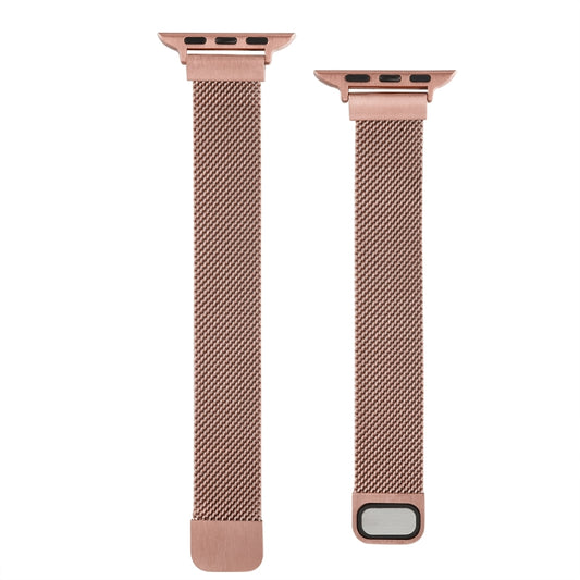 Small Waist Dual Section Milan Watch Band For Apple Watch Series 9&8&7 41mm / SE 3&SE 2&6&SE&5&4 40mm / 3&2&1 38mm(Rose Gold) by bashfashion