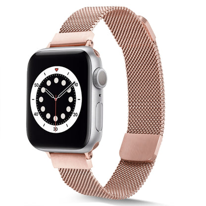 Small Waist Dual Section Milan Watch Band For Apple Watch Series 9&8&7 41mm / SE 3&SE 2&6&SE&5&4 40mm / 3&2&1 38mm(Rose Gold) by bashfashion