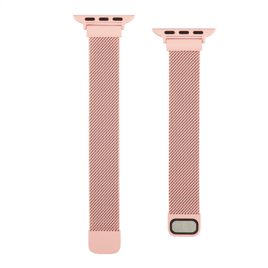 Small Waist Dual Section Milan Watch Band For Apple Watch Series 9&8&7 41mm / SE 3&SE 2&6&SE&5&4 40mm / 3&2&1 38mm(Pink) by bashfashion