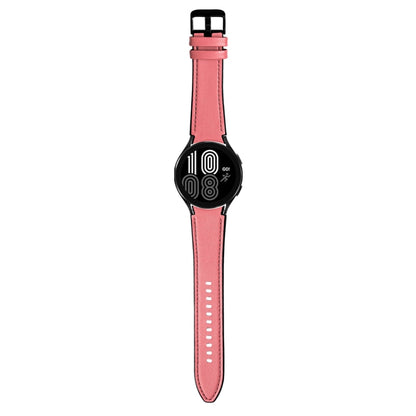 For Samsung Galaxy Watch4 Silicone + Leather Black Buckle Watch Band(Pink) by bashfashion