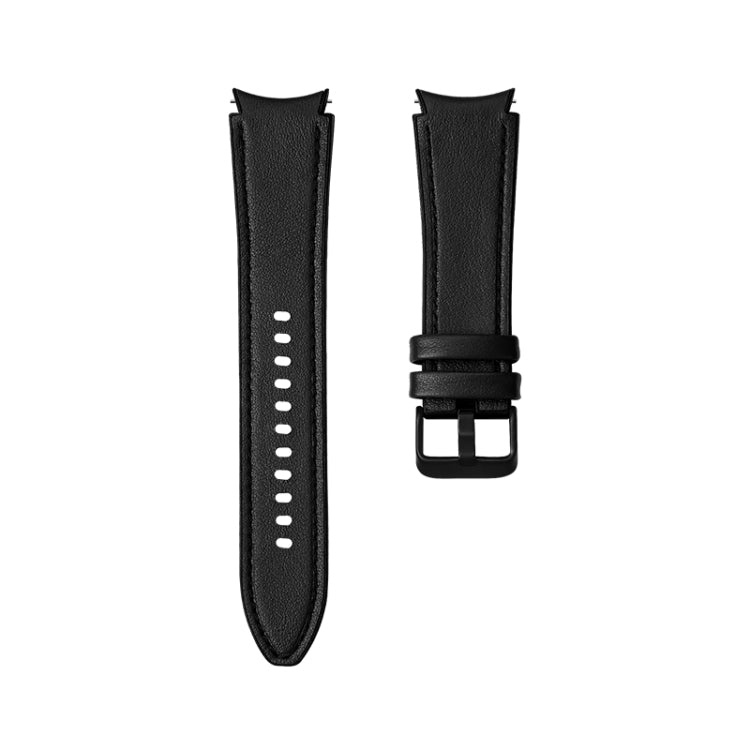 For Samsung Galaxy Watch4 Silicone + Leather Black Buckle Watch Band(Black) by bashfashion