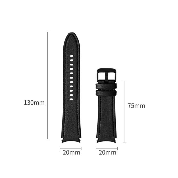 For Samsung Galaxy Watch4 Silicone + Leather Black Buckle Watch Band(Black) by bashfashion
