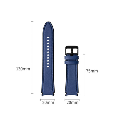 For Samsung Galaxy Watch4 Silicone + Leather Black Buckle Watch Band(Blue) by bashfashion