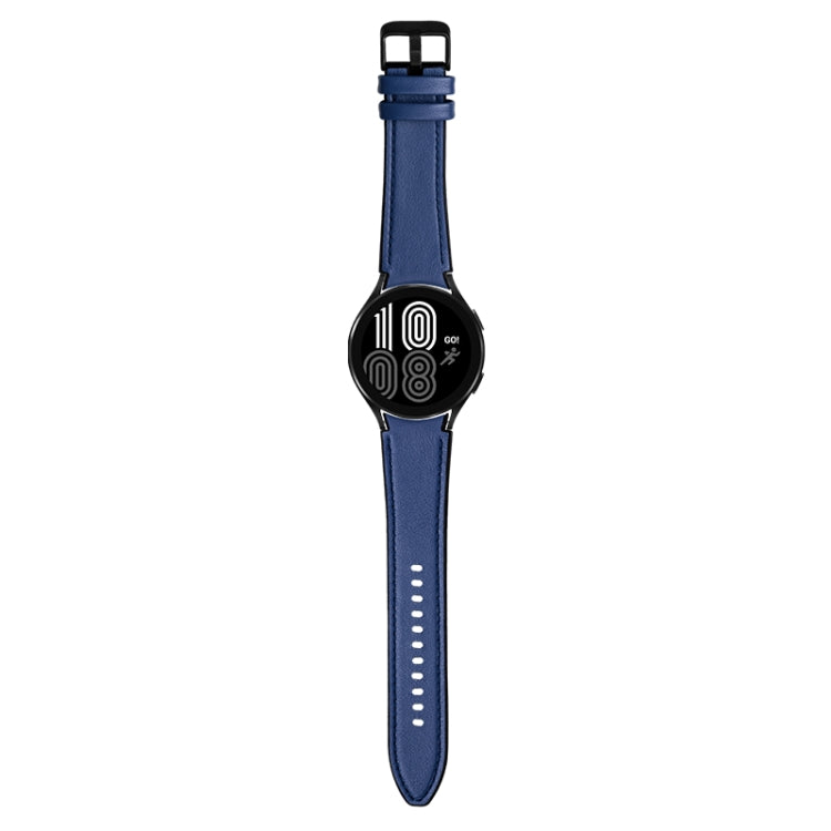 For Samsung Galaxy Watch4 Silicone + Leather Black Buckle Watch Band(Blue) by bashfashion