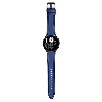 For Samsung Galaxy Watch4 Silicone + Leather Black Buckle Watch Band(Blue) by bashfashion