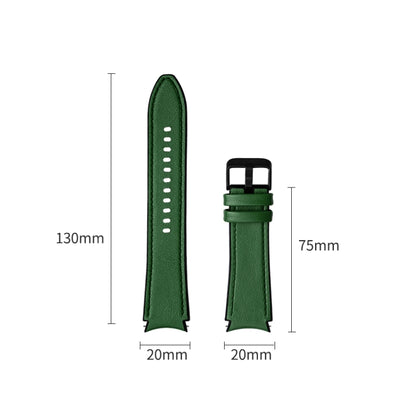 For Samsung Galaxy Watch4 Silicone + Leather Black Buckle Watch Band(Green) by bashfashion