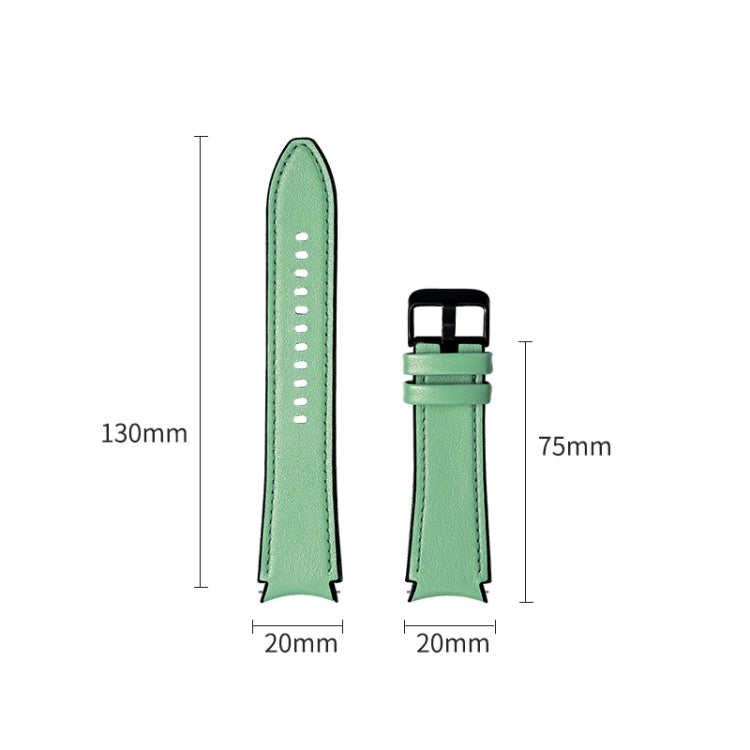 For Samsung Galaxy Watch4 Silicone + Leather Black Buckle Watch Band(Cyan Green) by bashfashion
