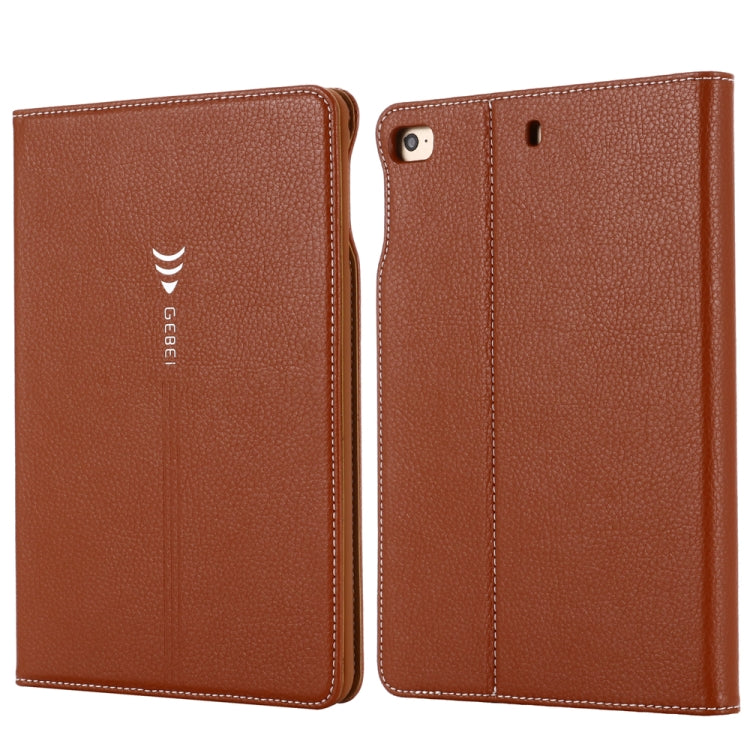 For iPad Mini 2019 & 4 & 3 & 2 & 1 GEBEI PU+TPU Horizontal Flip Protective Case with Holder & Card Slots(Brown) by GEBEI