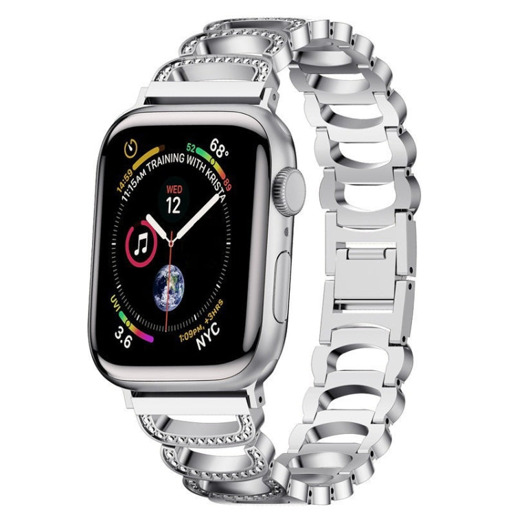 C-type Diamond Steel Watch Band For Apple Watch Ultra 49mm&Watch Ultra 2 49mm / Series 9&8&7 45mm / SE 3&SE 2&6&SE&5&4 44mm / 3&2&1 42mm(Silver) by bashfashion