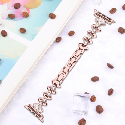 Sector Shape Diamond Metal Watch Band For Apple Watch Series 9&8&7 41mm / SE 3&SE 2&6&SE&5&4 40mm / 3&2&1 38mm(Gold) by bashfashion