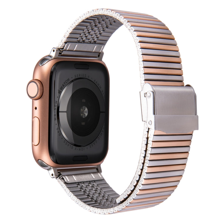 Multi-baht Steel Watch Band For Apple Watch Series 9&8&7 41mm / SE 3&SE 2&6&SE&5&4 40mm / 3&2&1 38mm(Silver Between Rose Gold) by bashfashion