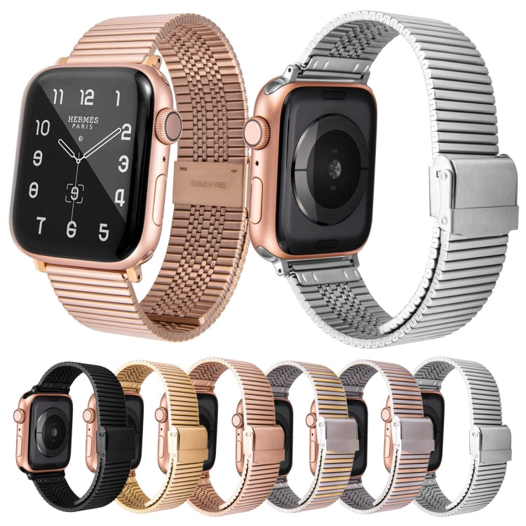 Multi-baht Steel Watch Band For Apple Watch Series 9&8&7 41mm / SE 3&SE 2&6&SE&5&4 40mm / 3&2&1 38mm(Black) by bashfashion