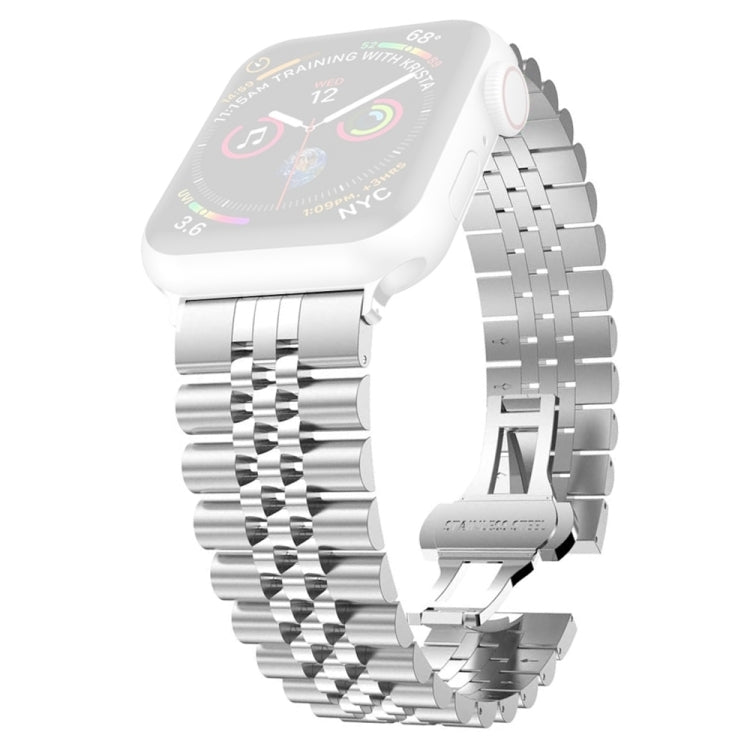 Women Five Beads Stainless Steel Watch Band Width: 20mm For Apple Watch Ultra 49mm&Watch Ultra 2 49mm / Series 9&8&7 45mm / SE 3&SE 2&6&SE&5&4 44mm / 3&2&1 42mm(Silver) by bashfashion