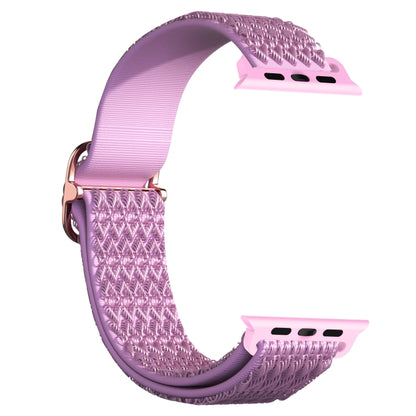 Adjustable Rhombic Texture Elastic Watch Band For Apple Watch Series 9&8&7 41mm / SE 3&SE 2&6&SE&5&4 40mm / 3&2&1 38mm(Purple) by bashfashion