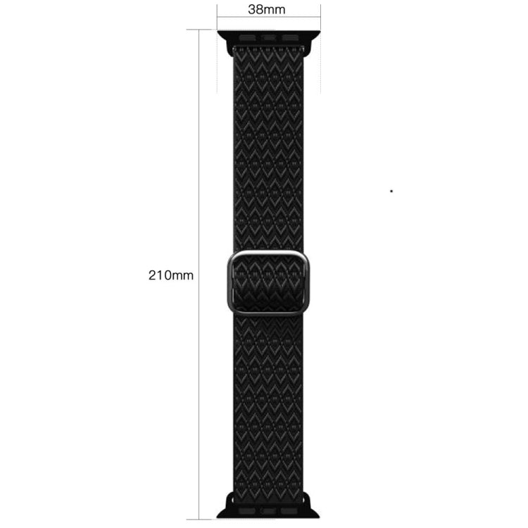 Adjustable Rhombic Texture Elastic Watch Band For Apple Watch Series 9&8&7 41mm / SE 3&SE 2&6&SE&5&4 40mm / 3&2&1 38mm(Purple) by bashfashion