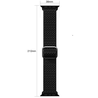Adjustable Rhombic Texture Elastic Watch Band For Apple Watch Series 9&8&7 41mm / SE 3&SE 2&6&SE&5&4 40mm / 3&2&1 38mm(Purple) by bashfashion
