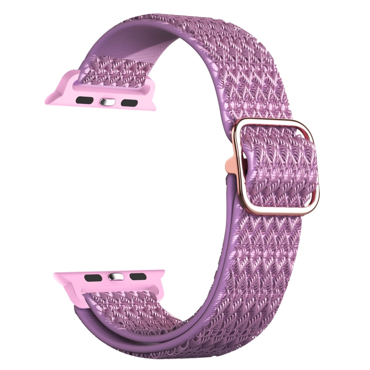 Adjustable Rhombic Texture Elastic Watch Band For Apple Watch Ultra 49mm&Watch Ultra 2 49mm / Series 9&8&7 45mm / SE 3&SE 2&6&SE&5&4 44mm / 3&2&1 42mm(Purple) by bashfashion