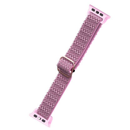 Adjustable Rhombic Texture Elastic Watch Band For Apple Watch Ultra 49mm&Watch Ultra 2 49mm / Series 9&8&7 45mm / SE 3&SE 2&6&SE&5&4 44mm / 3&2&1 42mm(Purple) by bashfashion