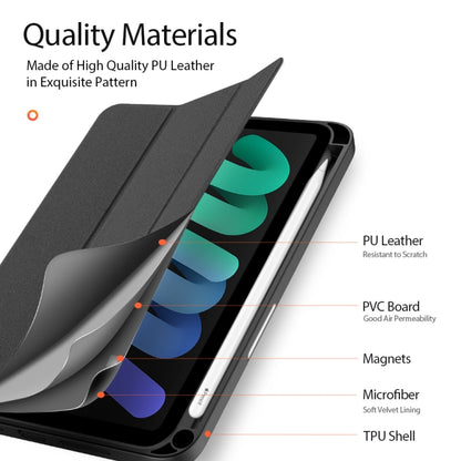 For iPad mini 7 / mini 6 DUX DUCIS Domo Series Horizontal Flip Magnetic TPU + PU Leather Tablet Case with Three-folding Holder & Pen Slot(Black) by DUX DUCIS