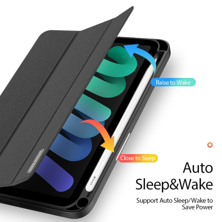 For iPad mini 7 / mini 6 DUX DUCIS Domo Series Horizontal Flip Magnetic TPU + PU Leather Tablet Case with Three-folding Holder & Pen Slot(Black) by DUX DUCIS