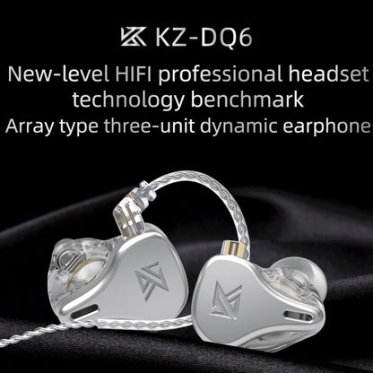 KZ DQ6 3-unit Dynamic HiFi In-Ear Wired Earphone With Mic(Silver) by KZ