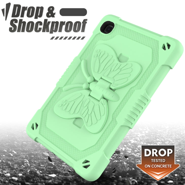 Pure Color PC + Silicone Anti-drop Protective Case with Butterfly Shape Holder & Pen Slot For Samsung Galaxy Tab A7 Lite 8.7 SM-T220 / SM-T225(Fresh Green) by bashfashion