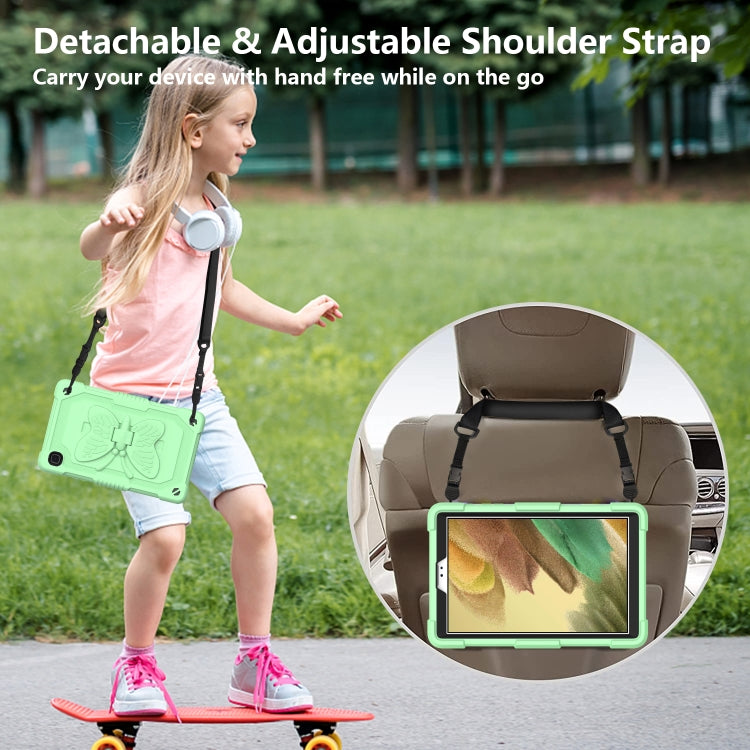 Pure Color PC + Silicone Anti-drop Protective Case with Butterfly Shape Holder & Pen Slot For Samsung Galaxy Tab A7 Lite 8.7 SM-T220 / SM-T225(Fresh Green) by bashfashion