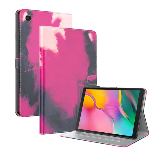 For Samsung Galaxy Tab A 10.1 2019 T515 / T510 Voltage Watercolor Pattern Skin Feel Magnetic Horizontal Flip PU Leather Case with Holder & Card Slots & Photo Frame(Berry) by bashfashion