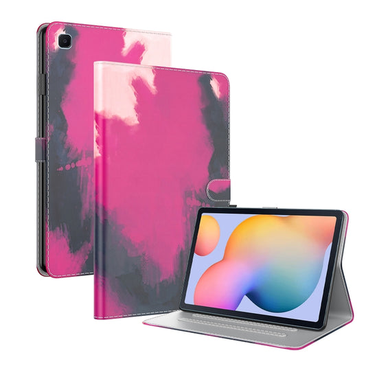 For Samsung Galaxy Tab S6 Lite 10.4 inch P610 / P615 Voltage Watercolor Pattern Skin Feel Magnetic Horizontal Flip PU Leather Case with Holder & Card Slots & Photo Frame & Sleep / Wake-up Function(Berry) by bashfashion