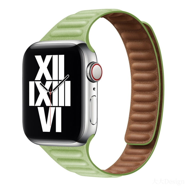 Slimming Loop Magnetic Watch Band For Apple Watch Series 9&8&7 41mm / SE 3&SE 2&6&SE&5&4 40mm / 3&2&1 38mm(Grass Green) by bashfashion