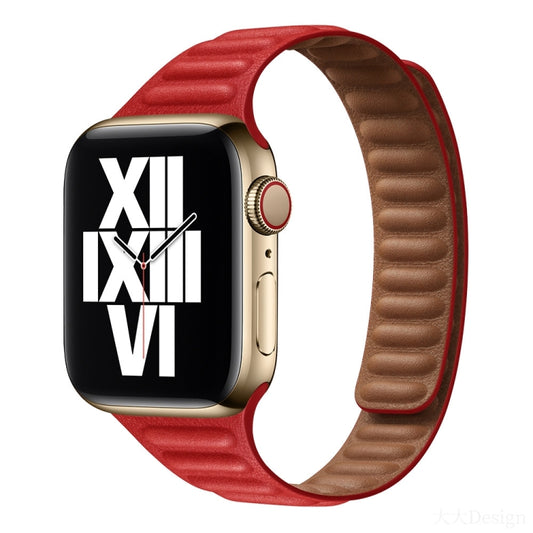 Slimming Loop Magnetic Watch Band For Apple Watch Series 9&8&7 41mm / SE 3&SE 2&6&SE&5&4 40mm / 3&2&1 38mm(Red) by bashfashion