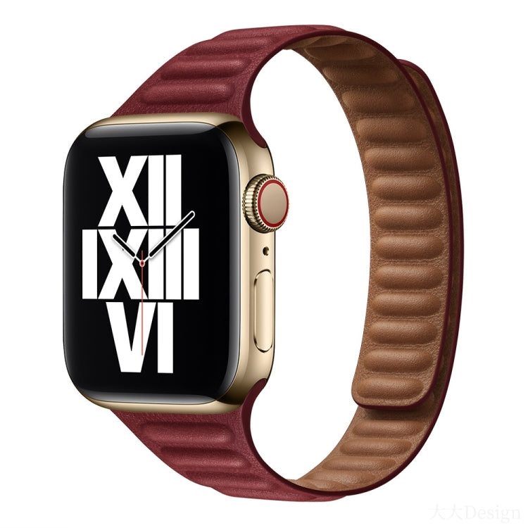 Slimming Loop Magnetic Watch Band For Apple Watch Series 9&8&7 41mm / SE 3&SE 2&6&SE&5&4 40mm / 3&2&1 38mm(Wine Red) by bashfashion