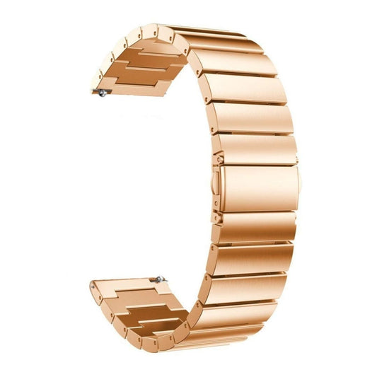 22mm For Samsung Smart Watch One-bead Steel Watch Band(Rose Gold) by bashfashion